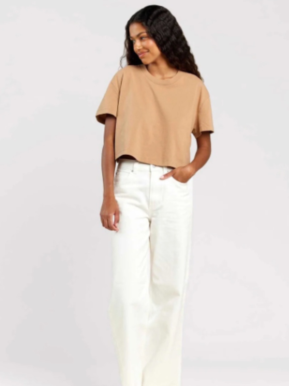 NUUDS Vintage Cropped Tee in Cinnamon - Medium